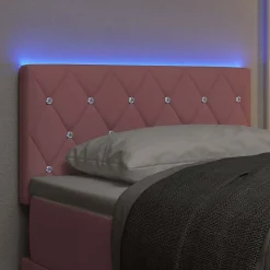 Tête de lit LED avec bandes LED Rose 80 cm Velours vidaXL