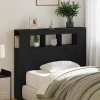 Tête de lit LED avec étagère Chêne noir 120 x 18,5 x 103,5 cm vidaXL