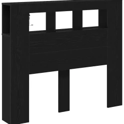 Tête de lit LED avec étagère Chêne noir 120 x 18,5 x 103,5 cm vidaXL