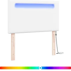 Tête de lit LED Blanc 100 cm Cuir synthétique vidaXL