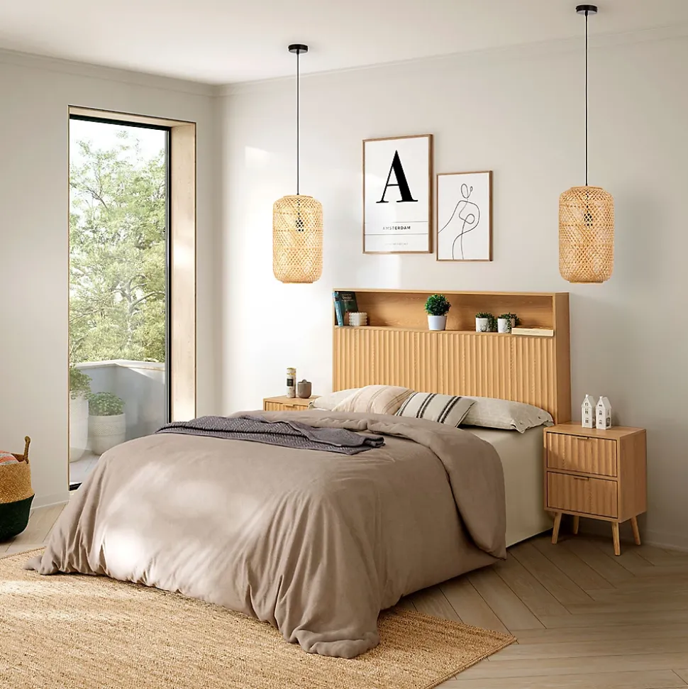 Tête de lit Lluvia 165 cm avec ragnament couleur Chêne