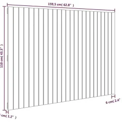 Tête de lit murale Blanc 159,5x3x110 cm Bois massif de pin vidaXL