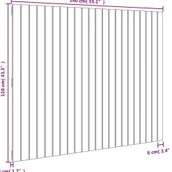 Tête de lit murale Blanc 140x3x110 cm Bois massif de pin vidaXL