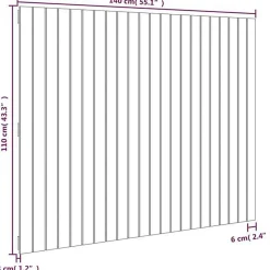 Tête de lit murale Blanc 140x3x110 cm Bois massif de pin vidaXL