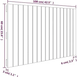 Tête de lit murale Blanc 108x3x60 cm Bois massif de pin vidaXL