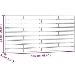Tête de lit murale Gris 156x3x63 cm Bois massif de pin vidaXL