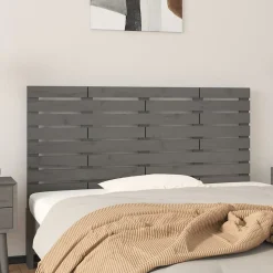 Tête de lit murale Gris 156x3x63 cm Bois massif de pin vidaXL