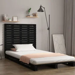 Tête de lit murale Noir 141x3x91,5 cm Bois massif de pin vidaXL