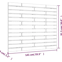 Tête de lit murale Noir 141x3x91,5 cm Bois massif de pin vidaXL