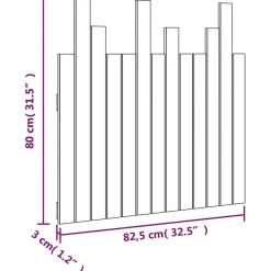 Tête de lit murale 82,5x3x80 cm Bois massif de pin vidaXL