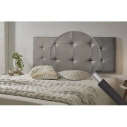 Tête de lit pour lit de 110 carrés en similicuir Capitone 112 x 57 x 5 cm Gris. ECCOX