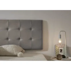 Tête de lit pour lit de 110 carrés en similicuir Capitone 112 x 57 x 5 cm Gris. ECCOX