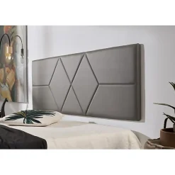 Tête de lit pour lit de 100 Deux diamants en similicuir 112 x 57 x 5 cm Rembourrage en mousse Couleur Gris. ECCOX