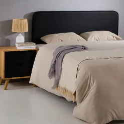 Tête de lit RIVEN 140 avec fixation murale - Noir