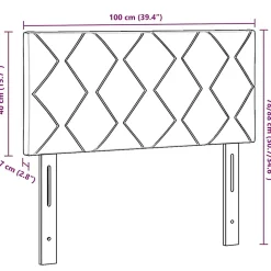 Tête de lit Rose 100 cm Velours vidaXL