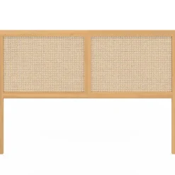 Tête de lit sur pied EDHEN 160 cm cannage et bois