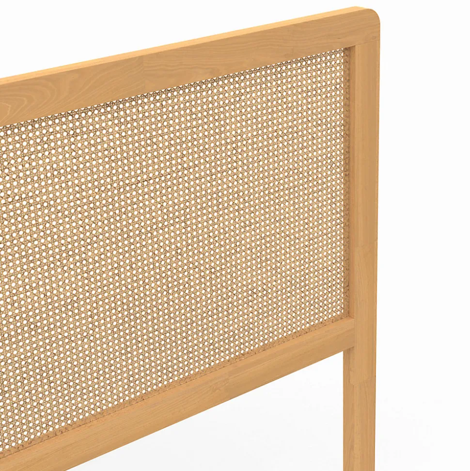 Tête de lit sur pied EDHEN 160 cm cannage et bois