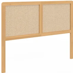 Tête de lit sur pied EDHEN 140 cm cannage et bois