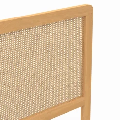 Tête de lit sur pied EDHEN 140 cm cannage et bois