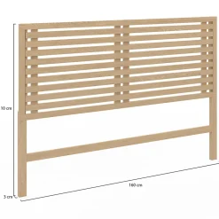 Tête de lit sur pied en lattes AVA 160 cm façon bois clair