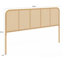Tête de lit sur pied FLORA 160 cm façon cannage