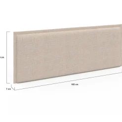 Tête de lit suspendue ALHYA 160 cm en tissu beige lin