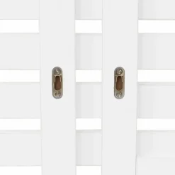 Tête de lit suspendue en lattes AVA 240 cm bois blanc et étagères façon hêtre