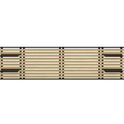 Tête de lit suspendue en lattes DETROIT 240 cm bois et métal noir avec étagères design industriel