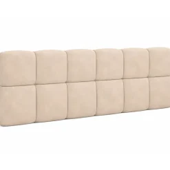 Tête de lit suspendue matelassée NUAGE velours beige 160 cm