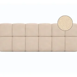 Tête de lit suspendue matelassée NUAGE velours beige 160 cm