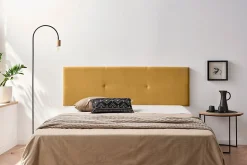 Tête de Lit Tapisée ALMA Aqualine 90x50x5 cm - Moutarde - Moonia
