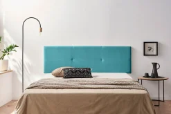 Tête de Lit Tapisée ALMA Aqualine 160x50x5 cm - Turquoise - Moonia