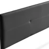 Tête de Lit Tapisée ALMA Simili cuir 145x50x5 cm - Noir - Moonia