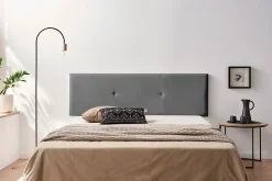 Tête de Lit Tapisée ALMA Simili cuir 90x50x5 cm - Gris Foncé - Moonia