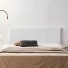 Tête de Lit Tapisée ALMA Simili cuir 90x50x5 cm - Blanc - Moonia