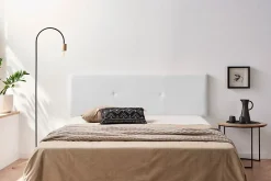 Tête de Lit Tapisée ALMA Simili cuir 90x50x5 cm - Blanc - Moonia