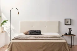 Tête de Lit Tapisée ALMA Simili cuir 145x50x5 cm - Beige - Moonia