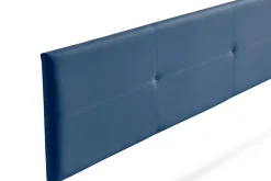 Tête de Lit Tapisée ALMA Simili cuir 115x50x5 cm - Bleu Foncé - Moonia