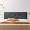 Tête de Lit Tapisée ALTEA Aqualine 145x50x5 cm - Gris Foncé - Moonia