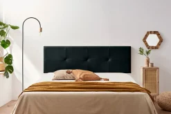 Tête de Lit Tapisée ALTEA Aqualine 90x50x5 cm - Noir - Moonia