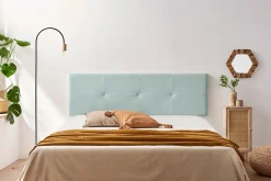 Tête de Lit Tapisée ALTEA Aqualine 160x50x5 cm - Vert Aqua - Moonia