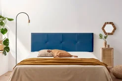 Tête de Lit Tapisée ALTEA Simili cuir 130x50x5 cm - Bleu Foncé - Moonia