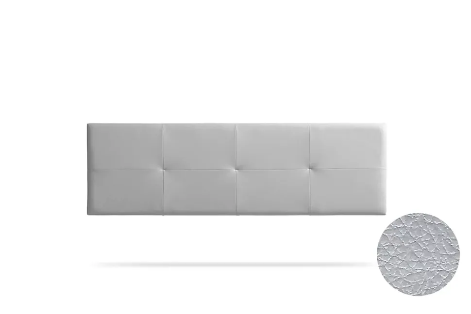 Tête de Lit Tapisée ALTEA Simili cuir 145x50x5 cm - Argent - Moonia