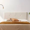Tête de Lit Tapisée ALTEA Simili cuir 160x50x5 cm - Beige - Moonia