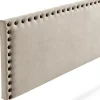 Tête de Lit Tapisée MODENA Aqualine 90x55x8 cm - Beige Toast - Moonia
