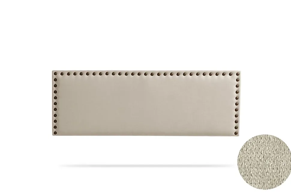 Tête de Lit Tapisée MODENA Aqualine 90x55x8 cm - Beige Toast - Moonia