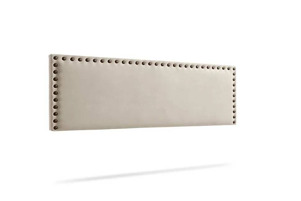 Tête de Lit Tapisée MODENA Aqualine 90x55x8 cm - Beige Toast - Moonia