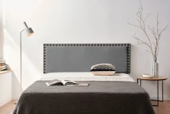 Tête de Lit Tapisée MODENA Simili cuir 115x55x8 cm - Gris Foncé - Moonia