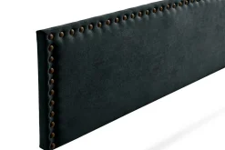 Tête de Lit Tapisée MODENA Aqualine 160x55x8 cm - Noir - Moonia