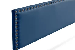 Tête de Lit Tapisée MODENA Simili cuir 100x55x8 cm - Bleu Foncé - Moonia